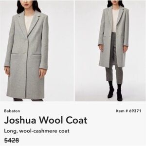 Babaton Light Gray Wool-Cashmere Coat